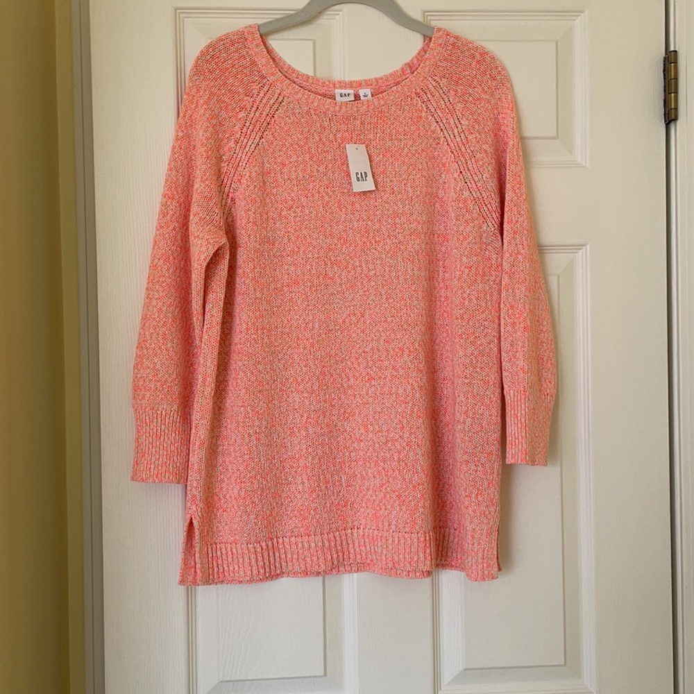 NWT GAP Coral Multi Color Sweater Size L